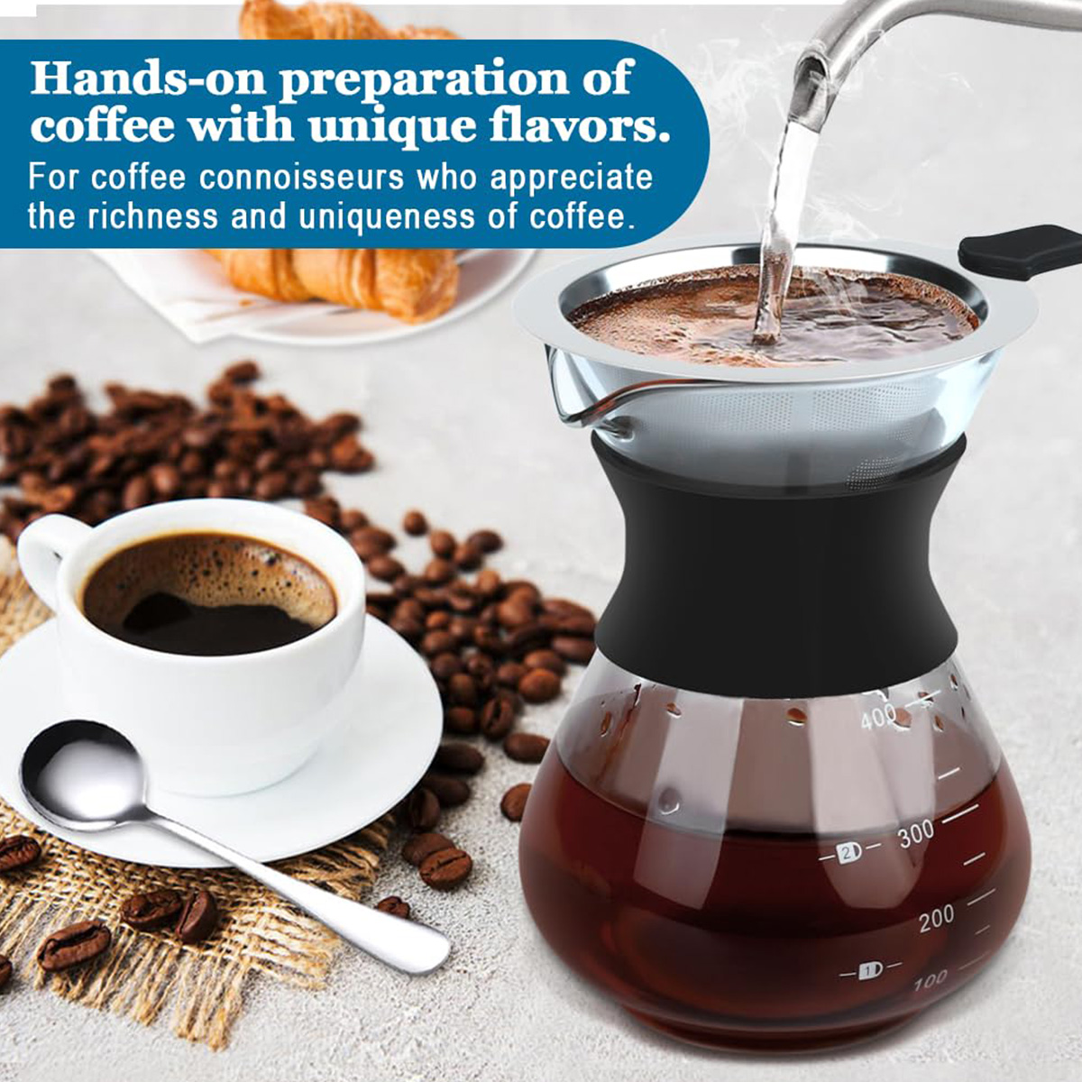 Leeseph Glass Pour Over Coffee - Coffee Equipment Pour Over avaliação e preço